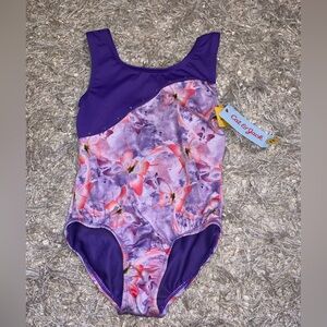 Cat & Jack Kids One Piece Leotard - Purple and Pink Floral size XS (4/5) NWT